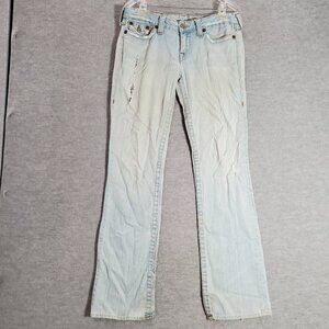 True‎ Religion Men Jeans 31x35 Blue Denim Billy Bootcut Light Wash Pockets READ